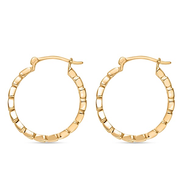 EverTrue Bronzella Collection Chevron Hoop Earrings In 18K YG Plated Bronze