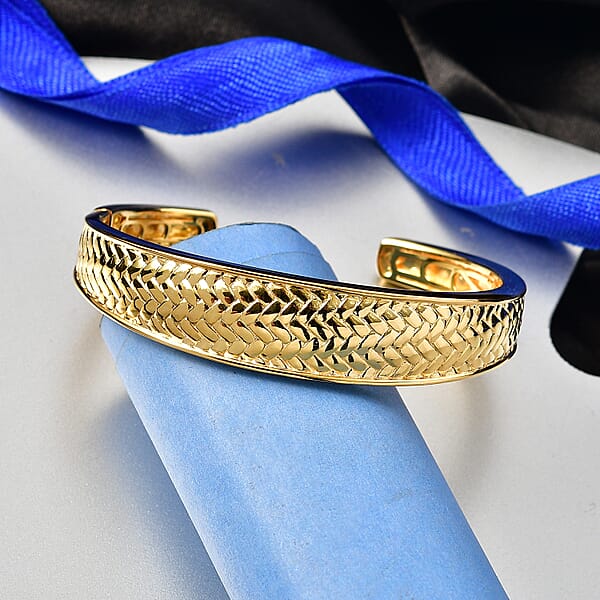 EverTrue Bronzella Collection Cuff Bangle Bracelet In 18K YG Plated Bronze (6.50 In)