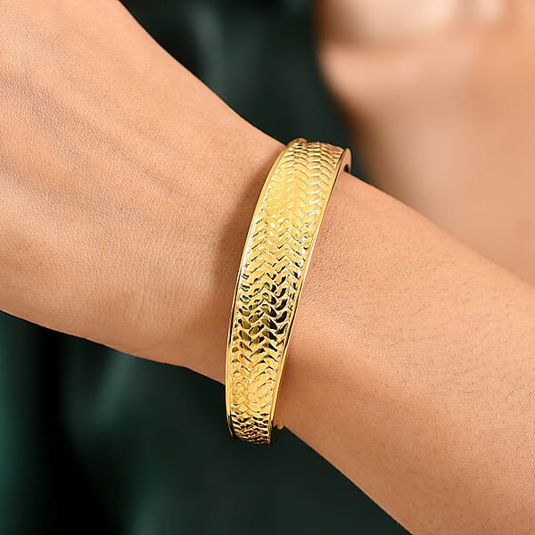 EverTrue Bronzella Collection Cuff Bangle Bracelet In 18K YG Plated Bronze (6.50 In)
