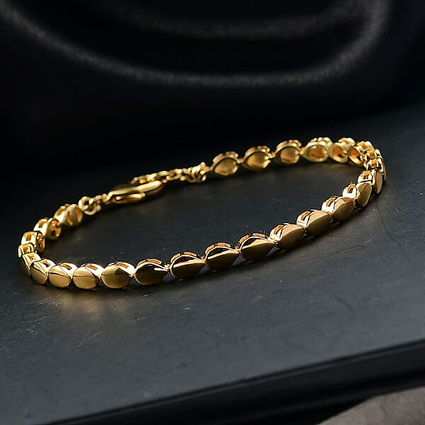 EverTrue Bronzella Collection Dewdrop Harmony Bracelet In 18K YG Plated Bronze (6.50 In)