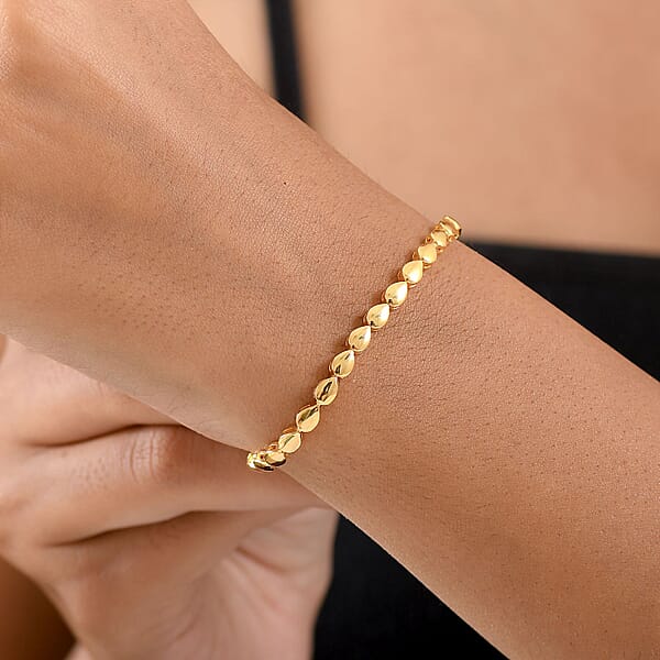 EverTrue Bronzella Collection Dewdrop Harmony Bracelet In 18K YG Plated Bronze (6.50 In)