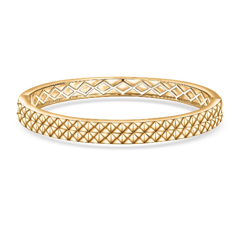 EverTrue Bronzella Collection Diamond-cut Bangle Bracelet in 18K YG Plated Bronze (7.25 In)