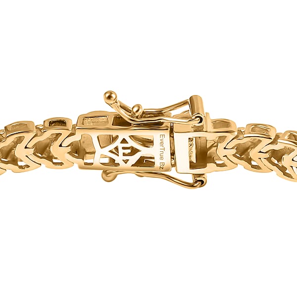 EverTrue Bronzella Collection Dragon Scale Weave Link Bracelet In 18K YG Plated Bronze (6.50 In)