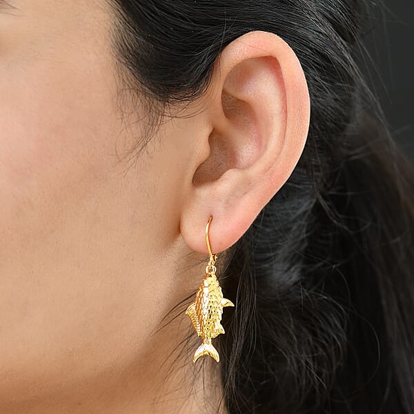 EverTrue Bronzella Collection Fish Earrings In 18K YG Plated Bronze