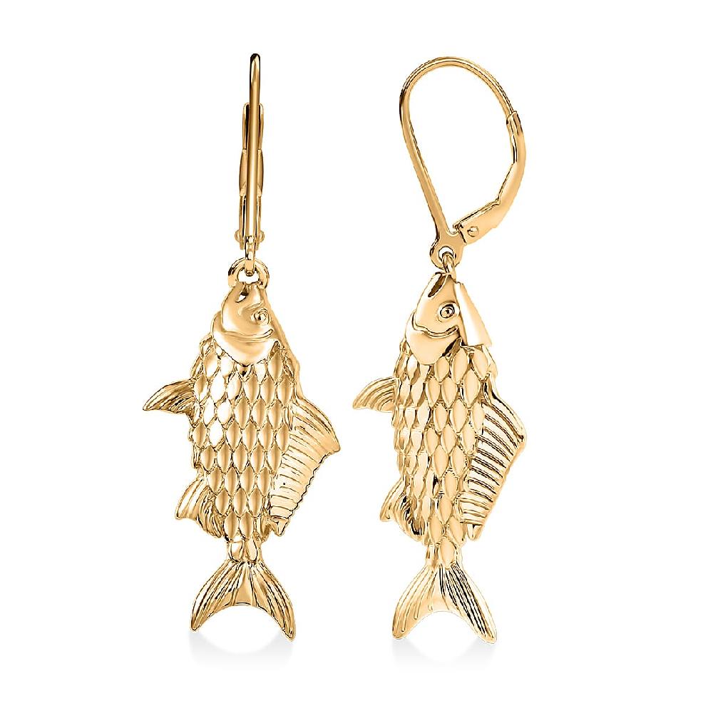 EverTrue Bronzella Collection Fish Earrings in 18K YG Plated Bronze