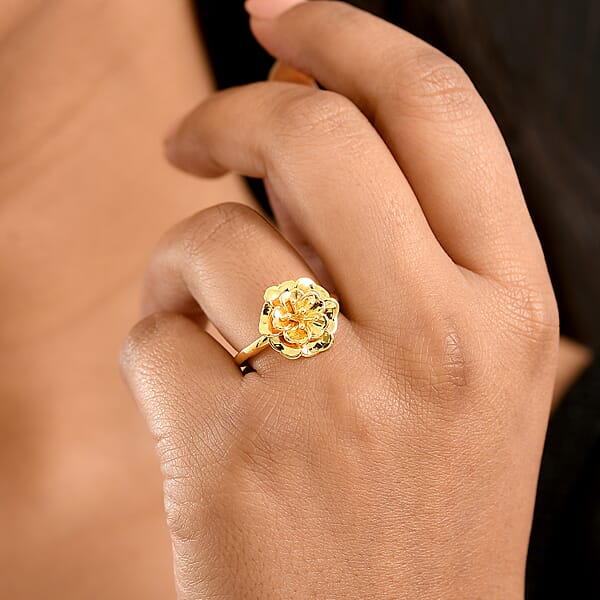 EverTrue Bronzella Collection Floral Ring In 18K YG Plated Bronze