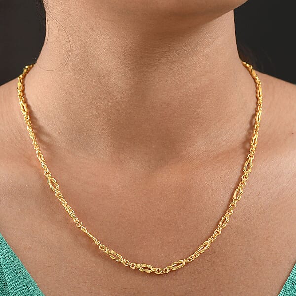 EverTrue Bronzella Collection Flowing Ribbon Necklace In 18K YG Plated Bronze 18-20 Inches