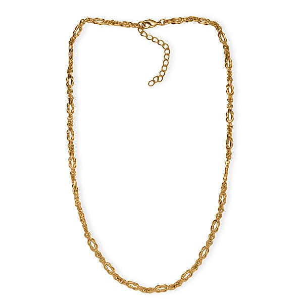 EverTrue Bronzella Collection Flowing Ribbon Necklace In 18K YG Plated Bronze 18-20 Inches