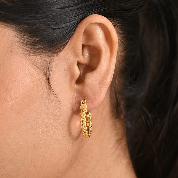 EverTrue Bronzella Collection Full Hoop Earrings 18K Yellow Gold Plated Bronze