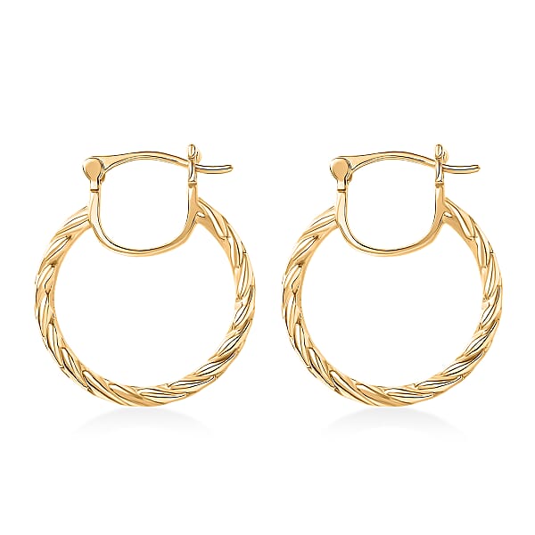 EverTrue Bronzella Collection Full Hoop Earrings 18K Yellow Gold Plated Bronze