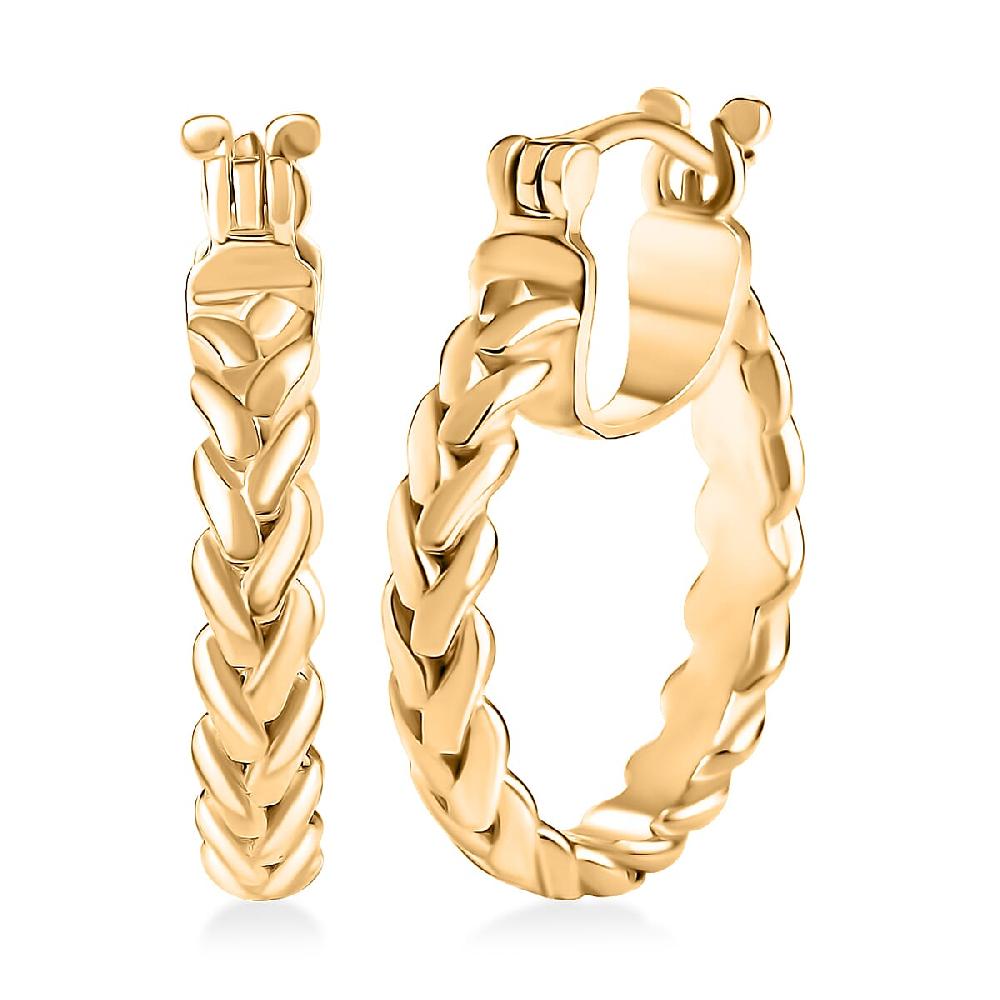 EverTrue Bronzella Collection Full Hoop Earrings 18K Yellow Gold Plated Bronze