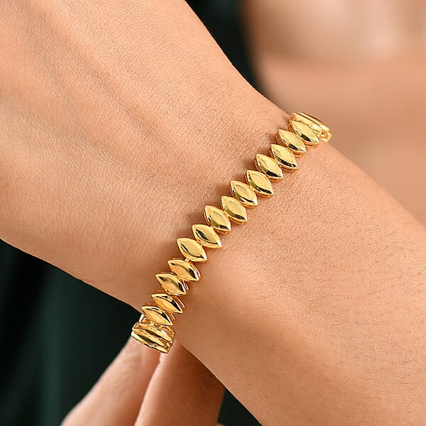 EverTrue Bronzella Collection Golden Rhythm Bracelet In 18K Yellow Gold Plated Bronze (6.50 In)