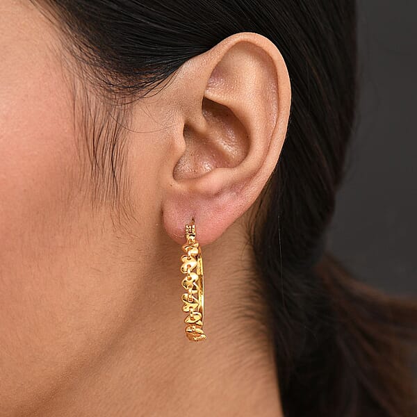 EverTrue Bronzella Collection Heart Hoop Earrings In 18K YG Plated Bronze