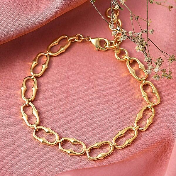 EverTrue Bronzella Collection Interlocking Loop Bracelet In 18K YG Plated Bronze (6.50 In)