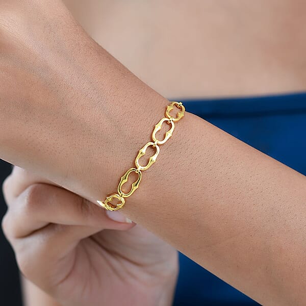 EverTrue Bronzella Collection Interlocking Loop Bracelet In 18K YG Plated Bronze (6.50 In)