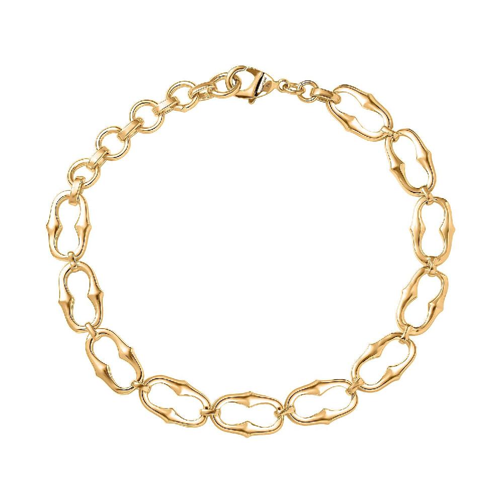 EverTrue Bronzella Collection Interlocking Loop Bracelet in 18K YG Plated Bronze (6.50 In)
