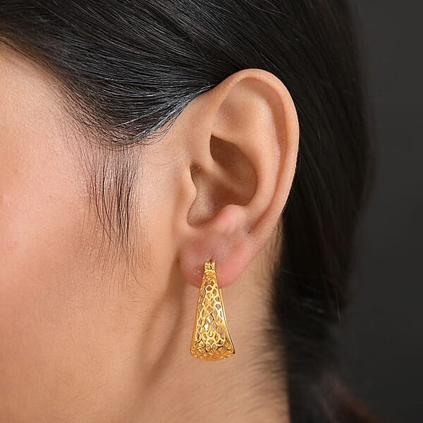 EverTrue Bronzella Collection Lattice Hoop Earrings In 18K YG Plated Bronze
