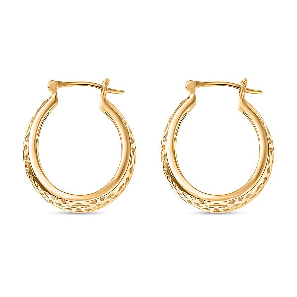 EverTrue Bronzella Collection Lattice Hoop Earrings In 18K YG Plated Bronze
