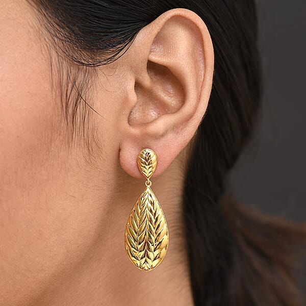 EverTrue Bronzella Collection Leaf Earrings In 18K YG Plated Bronze