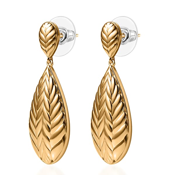 EverTrue Bronzella Collection Leaf Earrings In 18K YG Plated Bronze