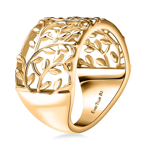 EverTrue Bronzella Collection Leaf Whisper Ring In 18K YG Plated Bronze