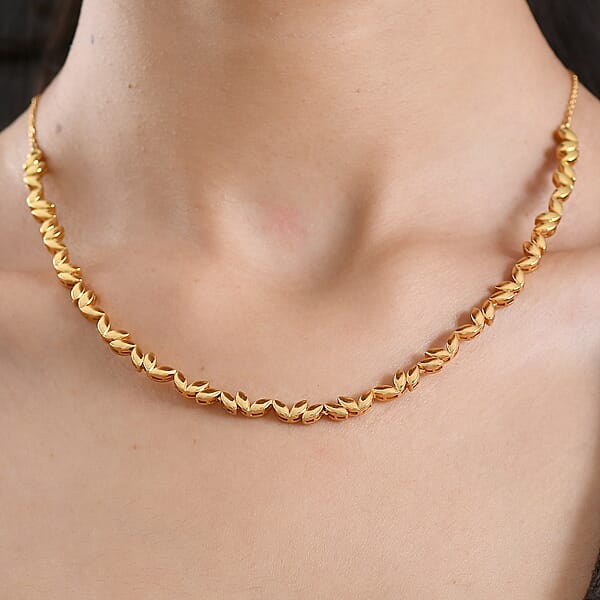 EverTrue Bronzella Collection Line Necklace In 18K YG Plated Bronze 18-20 Inches