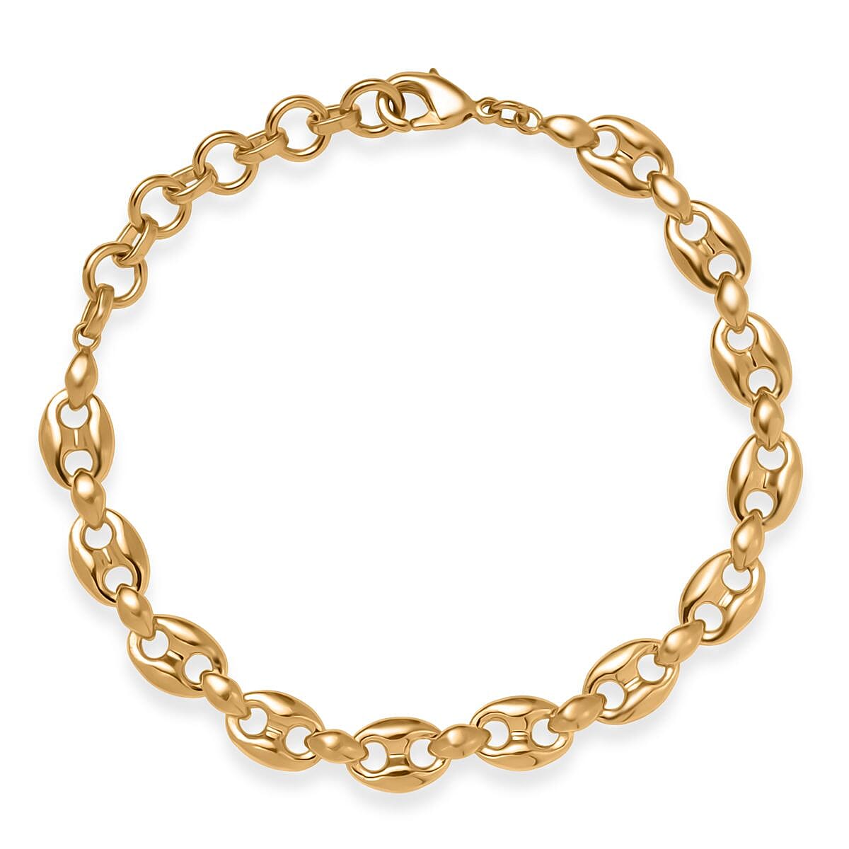 EverTrue Bronzella Collection Mariner Link Bracelet in 18K YG Plated Bronze (6.50-8.0In)