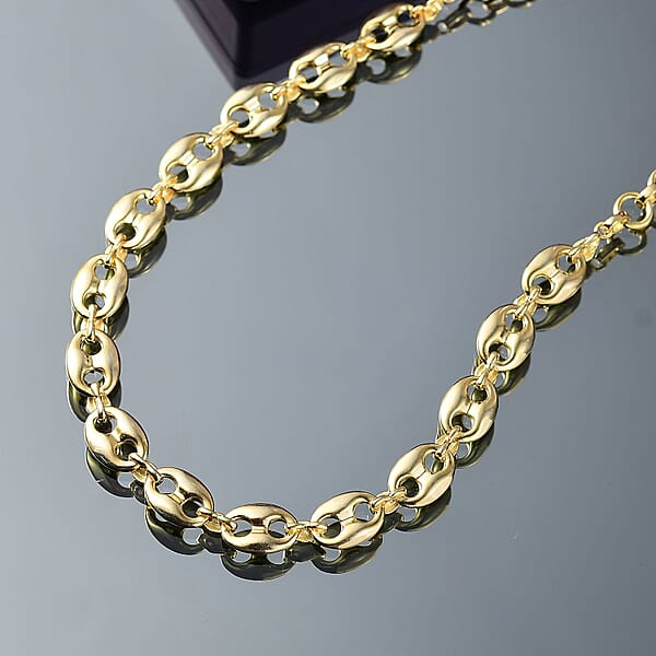 EverTrue Bronzella Collection Mariner Link Necklace In 18K YG Plated Bronze 18-20 Inches