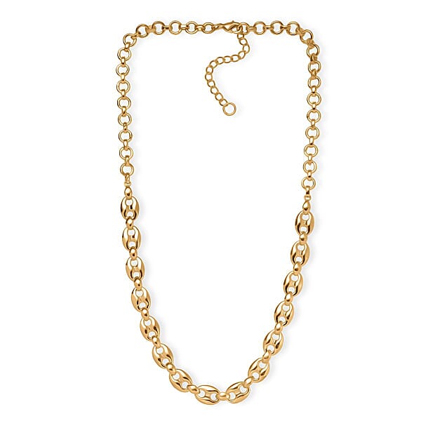 EverTrue Bronzella Collection Mariner Link Necklace In 18K YG Plated Bronze 18-20 Inches