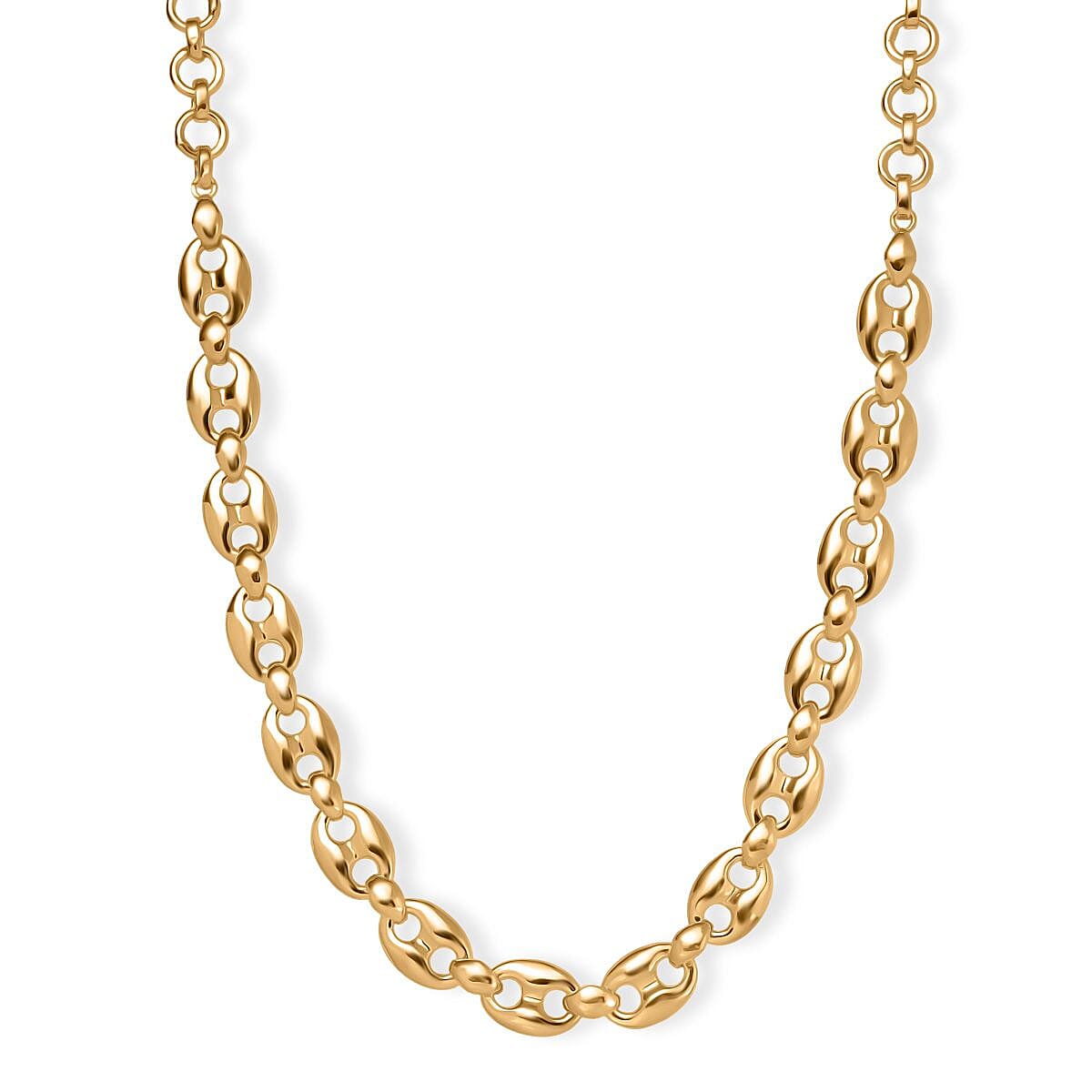 EverTrue Bronzella Collection Mariner Link Necklace in 18K YG Plated Bronze 18-20 Inches