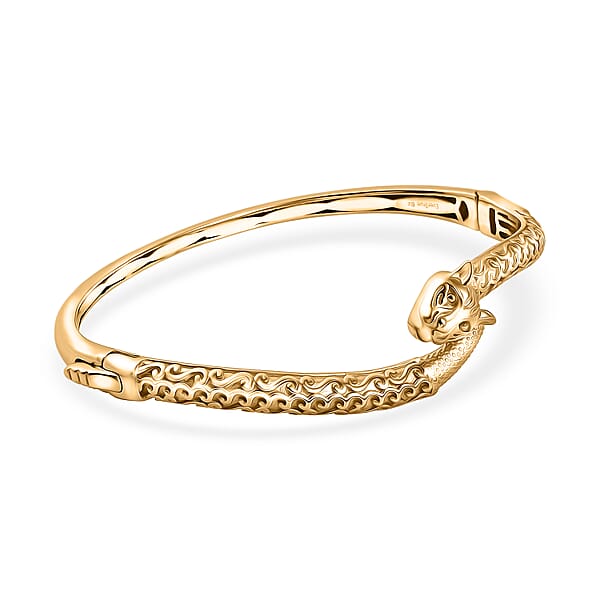 EverTrue Bronzella Collection Panther Bangle Bracelet In 18K YG Plated Bronze (7.25 In)