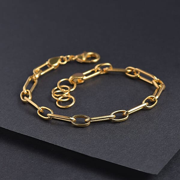 EverTrue Bronzella Collection Paper Clip Chain Bracelet In 18K YG Plated Bronze (7.50 In)