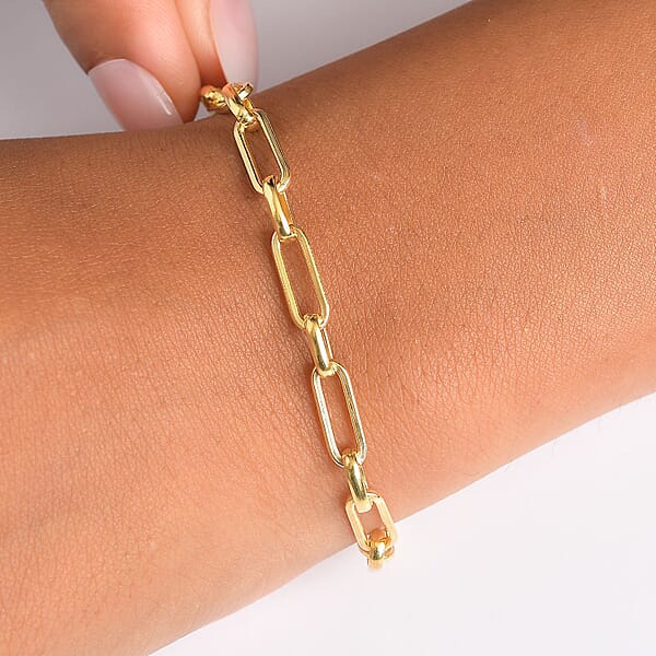 EverTrue Bronzella Collection Paper Clip Chain Bracelet In 18K YG Plated Bronze (7.50 In)
