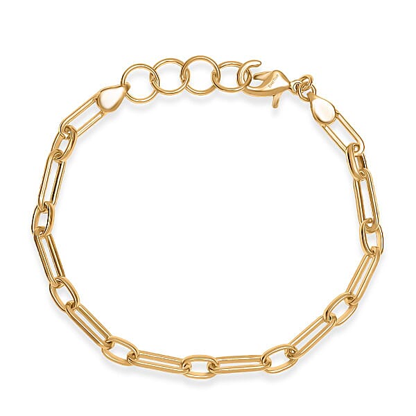 EverTrue Bronzella Collection Paper Clip Chain Bracelet In 18K YG Plated Bronze (7.50 In)