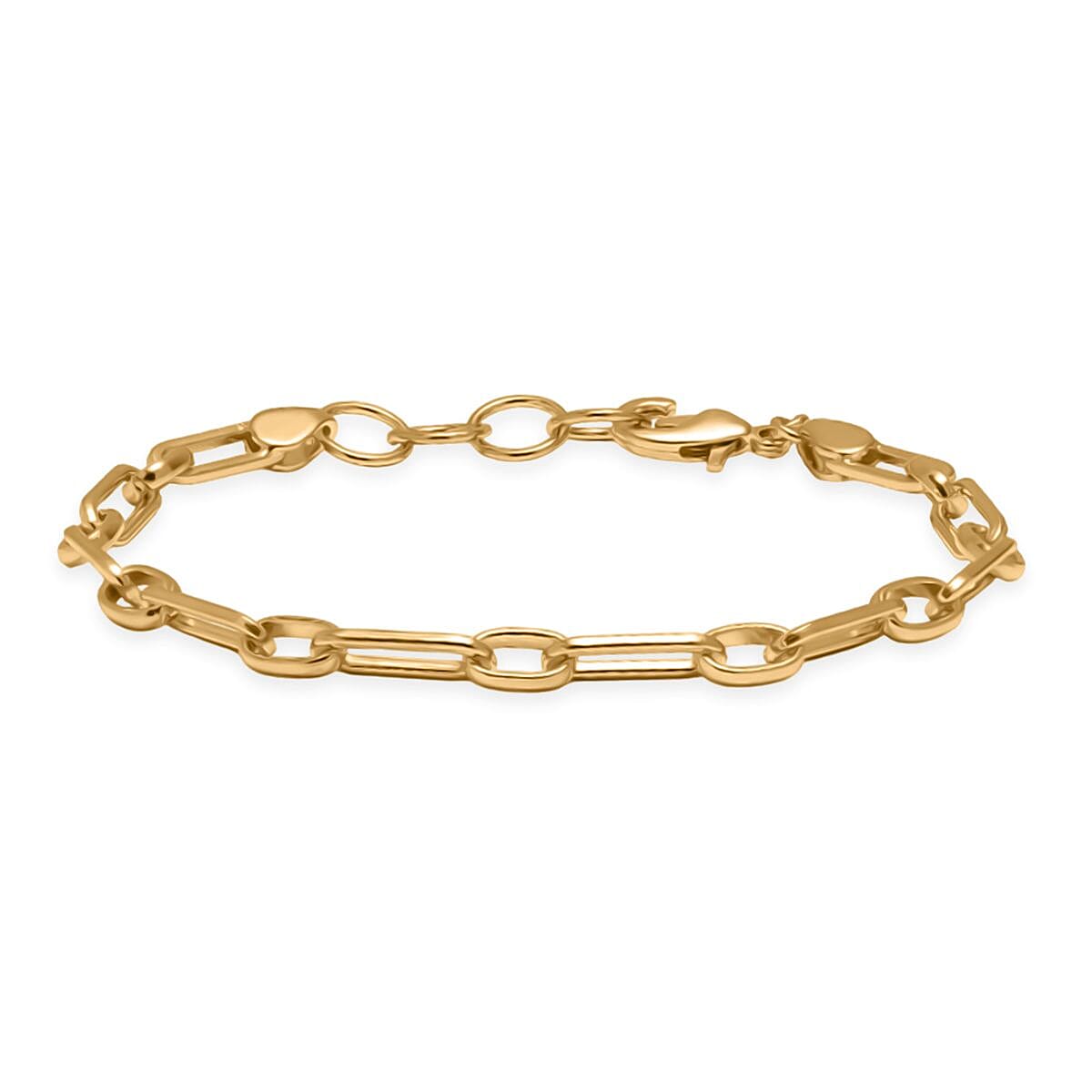 EverTrue Bronzella Collection Paper Clip Chain Bracelet in 18K YG Plated Bronze (7.50 In)