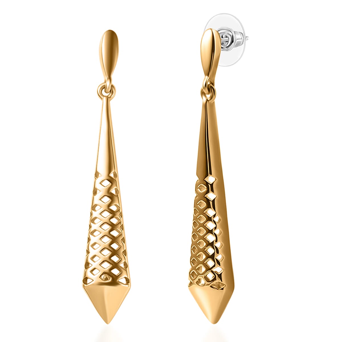 EverTrue Bronzella Collection Prism Edge Drop Earrings in 18K YG Plated Bronze