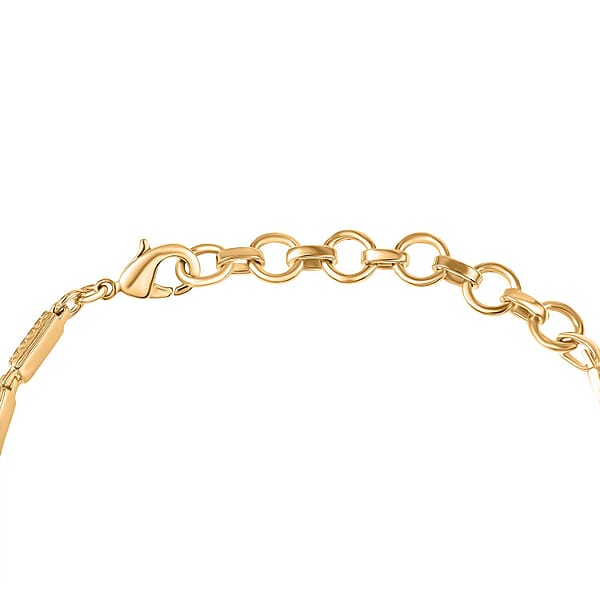 EverTrue Bronzella Collection Rectangular Dragon Scale Link Bracelet In 18K YG Plated Bronze (6.50-8.0In)