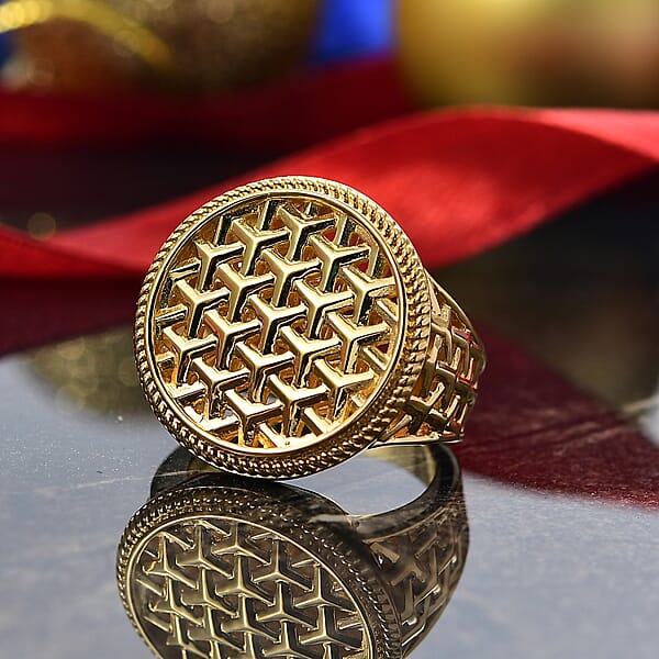 EverTrue Bronzella Collection Sacred Lattice Ring In 18K YG Plated Bronze