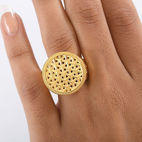 EverTrue Bronzella Collection Sacred Lattice Ring In 18K YG Plated Bronze