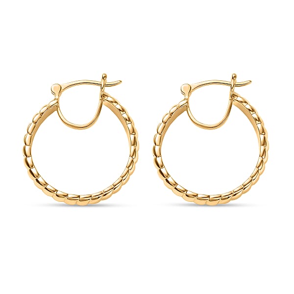 EverTrue Bronzella Collection Twisted Rope Hoop Earrings 18K YG Plated Bronze