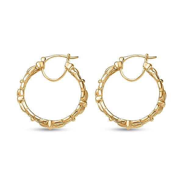 EverTrue Bronzella Collection Victorian Scroll Hoop Earrings In 18K YG Plated Bronze