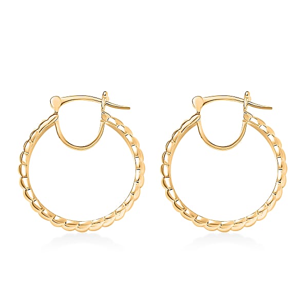 EverTrue Bronzella Collection Wave Link Hoop Earrings In 18K YG Plated Bronze
