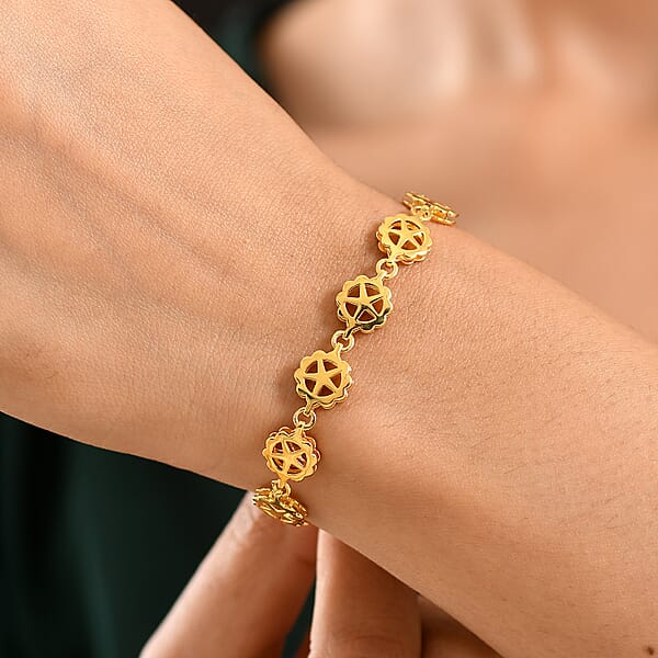 EverTrue Brozella Collection Fancy Bracelet In 18K YG Plated Bronze (6.50-8.0In)