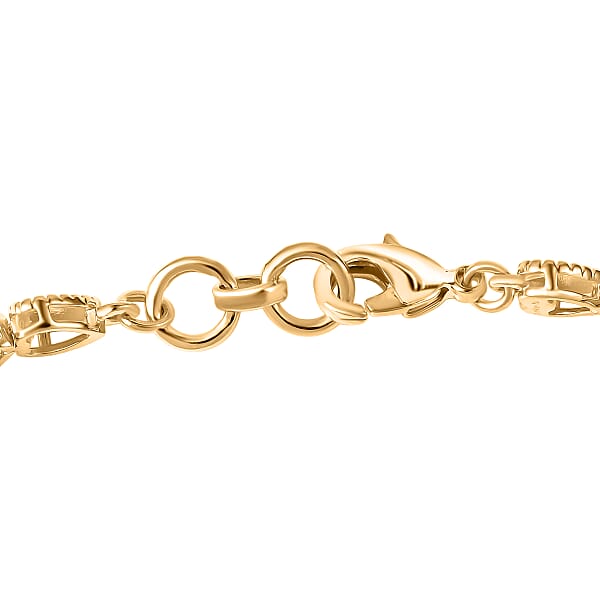 EverTrue Brozella Collection Motif Linked Bracelet In 18K Yellow Gold Plated Bronze (7.25 In)