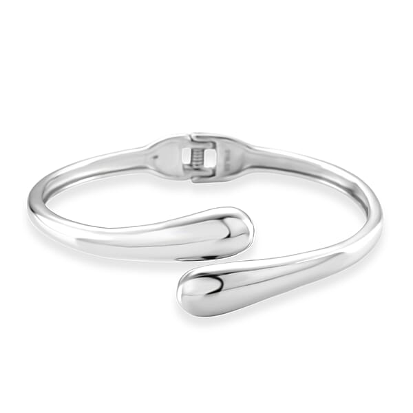 EverTrue Bypass Bangle Bracelet In Stainless Steel (7.50 In)