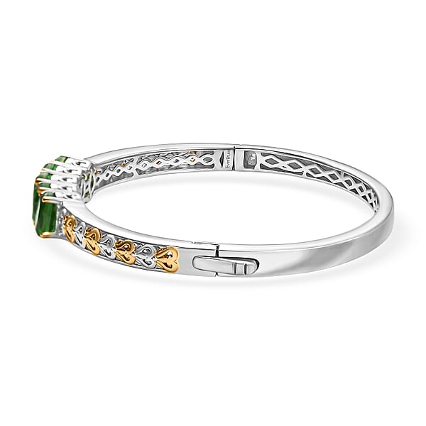 EverTrue Chartreuse Quartz (Triplet) 7.25 Ctw Bangle Bracelet In 18K YG Plated And Platinum Bond (7.25 In)