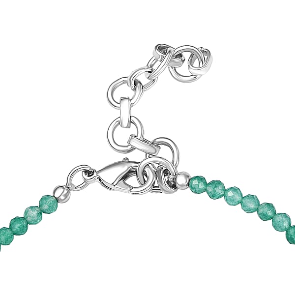 EverTrue Chartreuse Quartz (Triplet) And Multi Gemstone 15.40 Ctw Floral Bracelet In Platinum Bond (7.25 In)