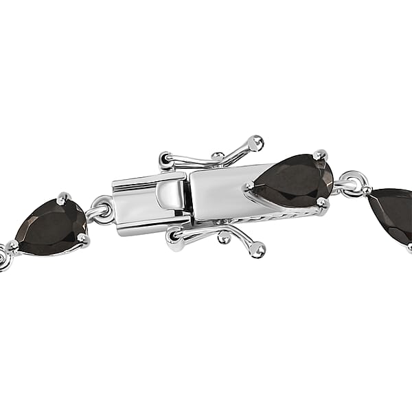 EverTrue Elite Shungite 8.15 Ctw Teardrop Elegance Bracelet In Platinum Over Copper (7.25 In)