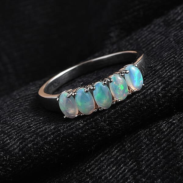 EverTrue Ethiopian Welo Opal Ring In Stainless Steel 0.85 Ctw