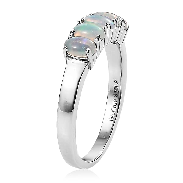 EverTrue Ethiopian Welo Opal Ring In Stainless Steel 0.85 Ctw
